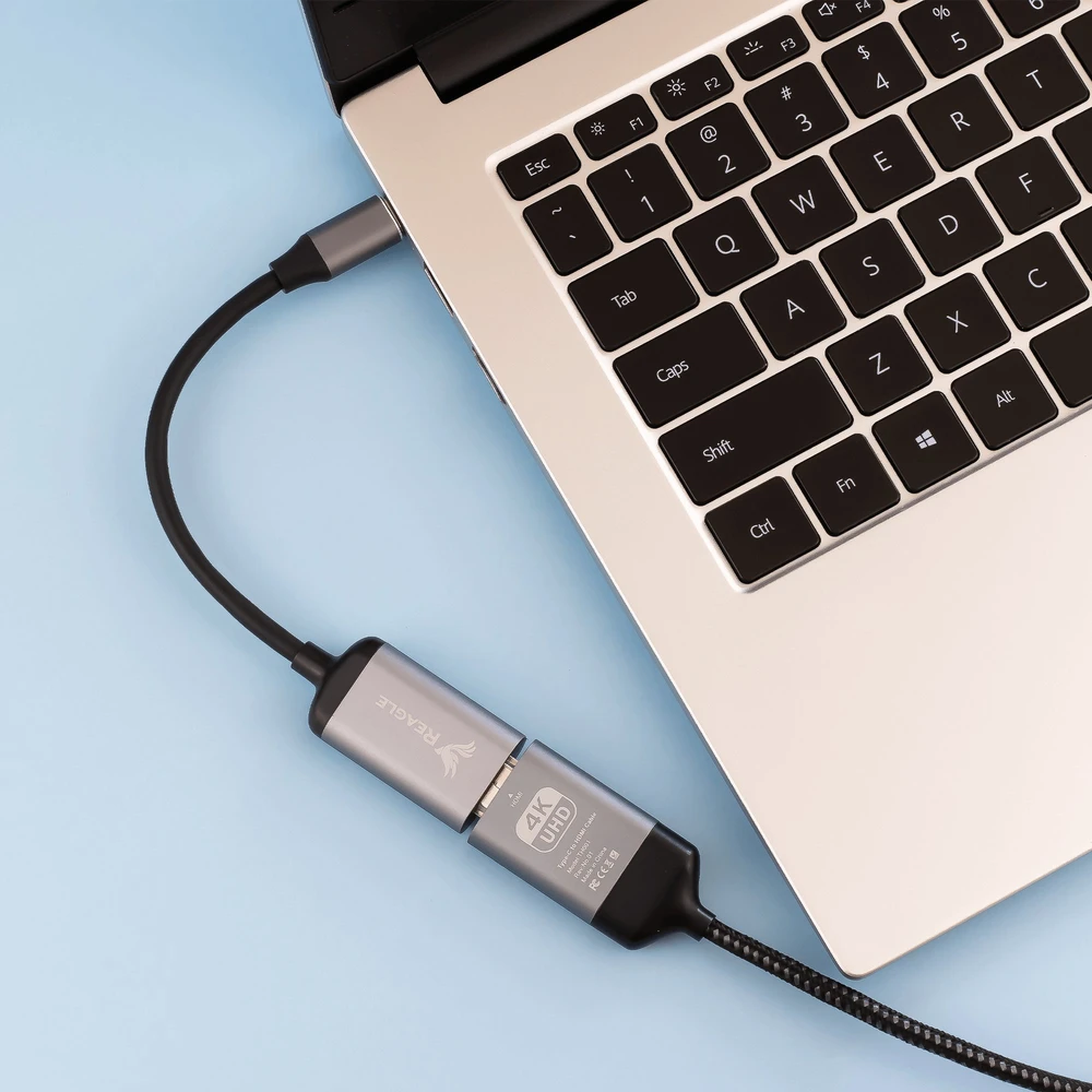 Adapteris USB Reagle USB-C - HDMI Pilkas