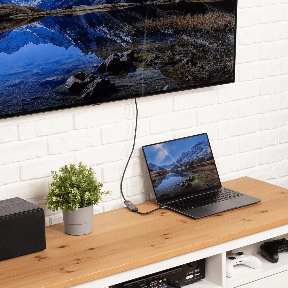 Adapteris USB Reagle USB-C - HDMI Pilkas