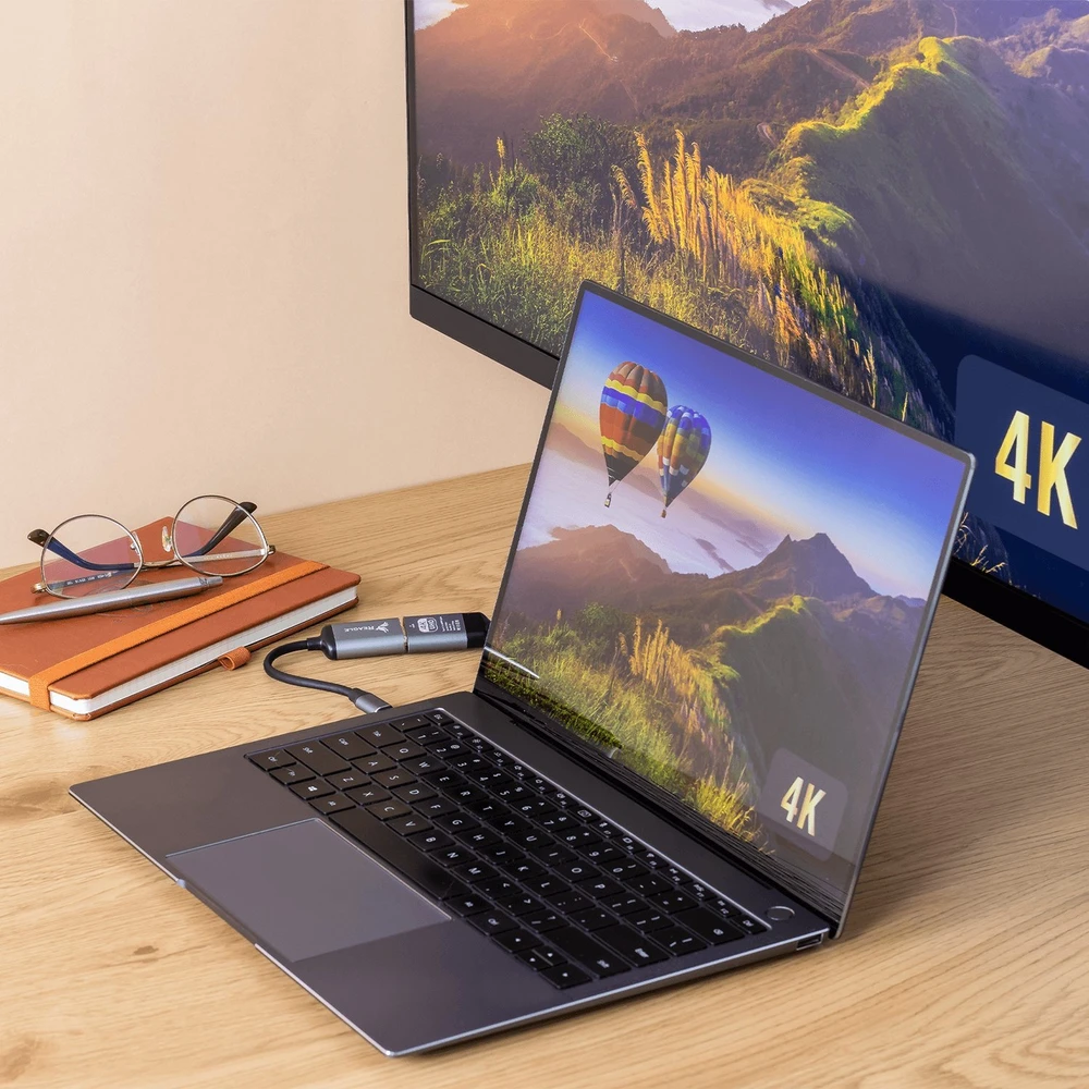 Adapteris USB Reagle USB-C - HDMI Pilkas