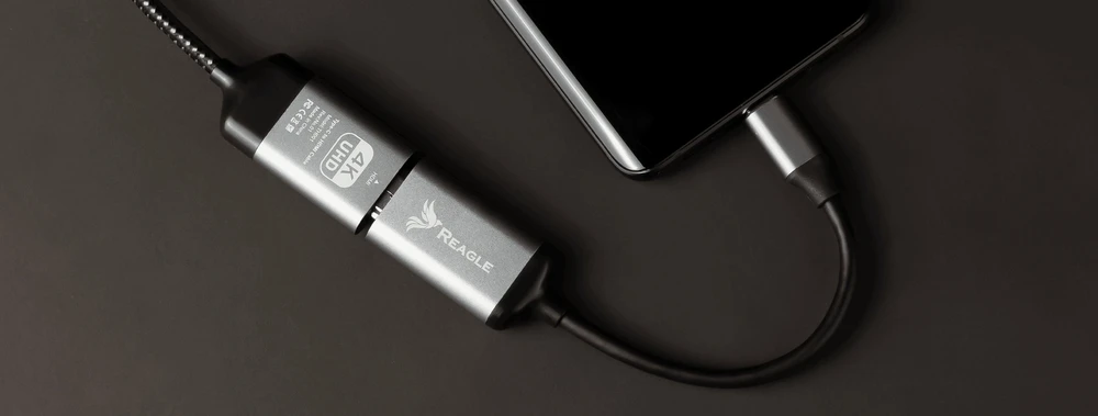Adapteris USB Reagle USB-C - HDMI Pilkas