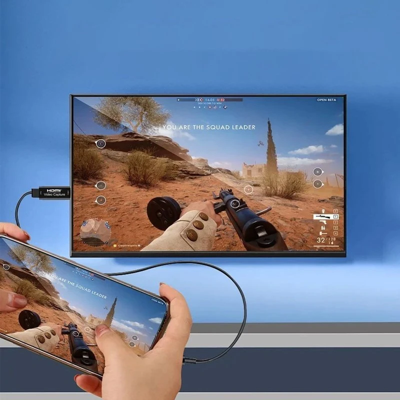 Karta Vaizdo įrašymo plokštės griebtuvas, HDMI - USB org, vaizdo įrašas iki 4K juodos spalvos