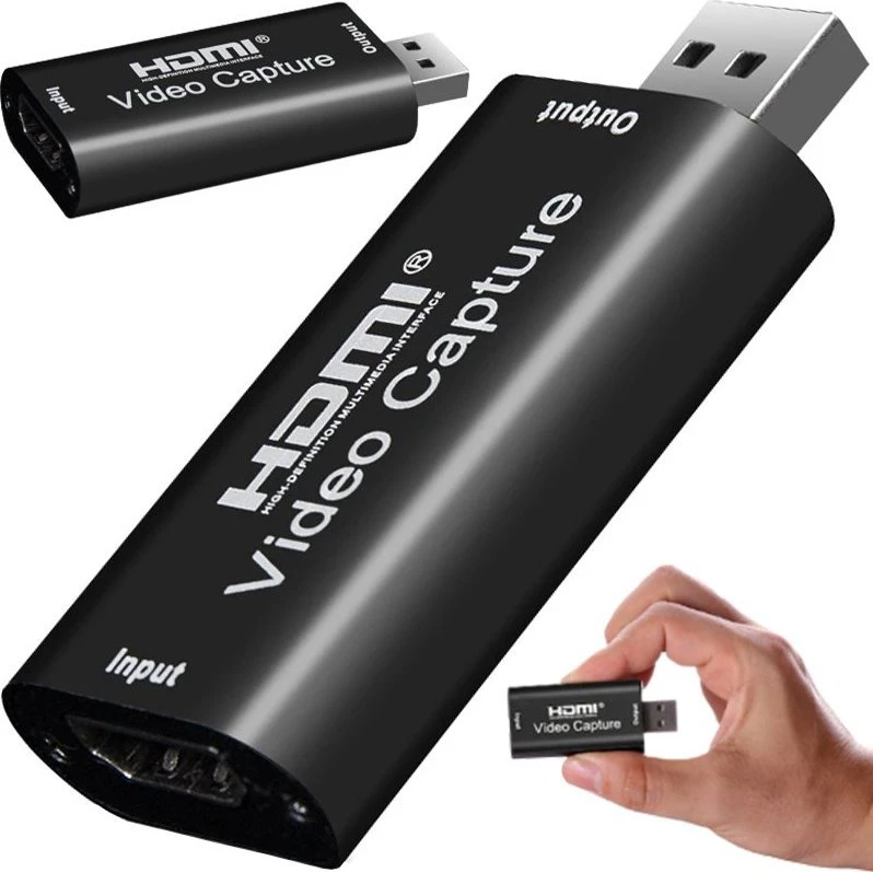 Karta Vaizdo įrašymo plokštės griebtuvas, HDMI - USB org, vaizdo įrašas iki 4K juodos spalvos
