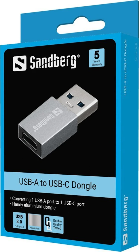 Sandberg USB-A į USB-C adapteris pakuotėje