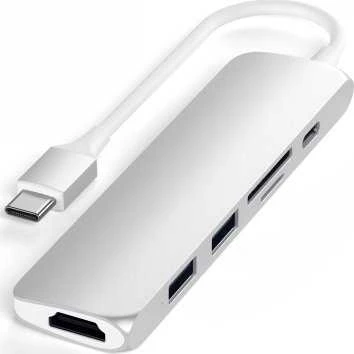 SATECHI 6-in-1 USB-C Slim Multiport Adapteris (Juodas)