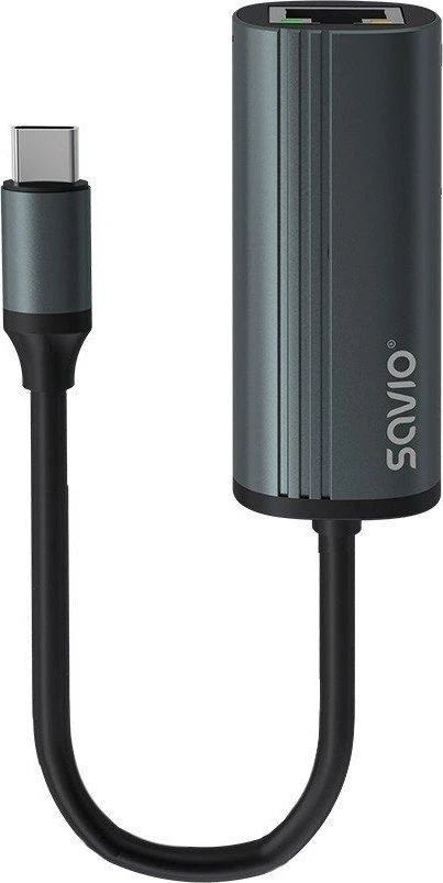 Pilkas USB-C į Ethernet tinklo adapteris