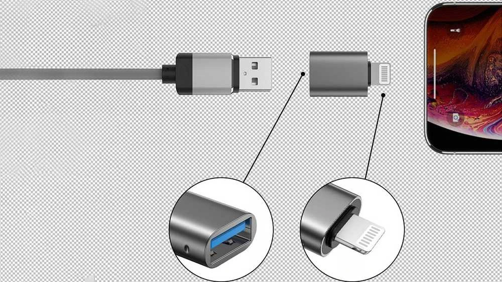 „Swissten OTG Adapteris Lightning to USB Connection“.