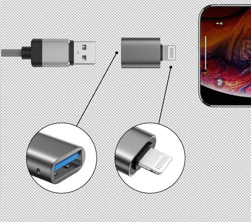 „Swissten OTG Adapteris Lightning to USB Connection“.