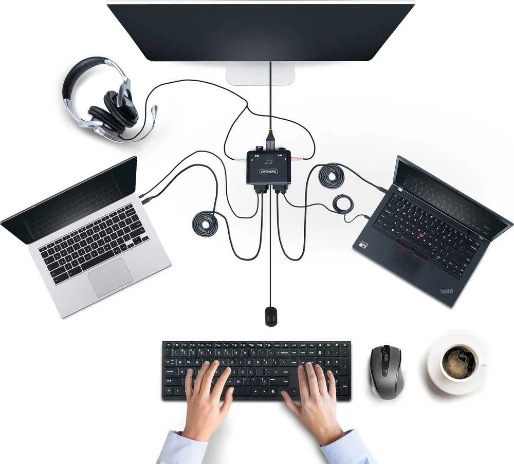 Jungiklis StarTech Cable StarTech KVM 2 prievadų USB-C DP jungiklis 4K