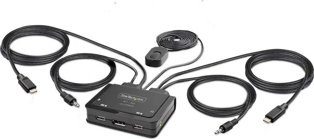 Jungiklis StarTech Cable StarTech KVM 2 prievadų USB-C DP jungiklis 4K