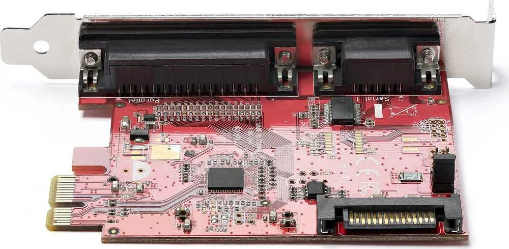 „StarTech“ tinklo plokštė PCIe su nuosekliaisiais ir lygiagrečiais prievadais