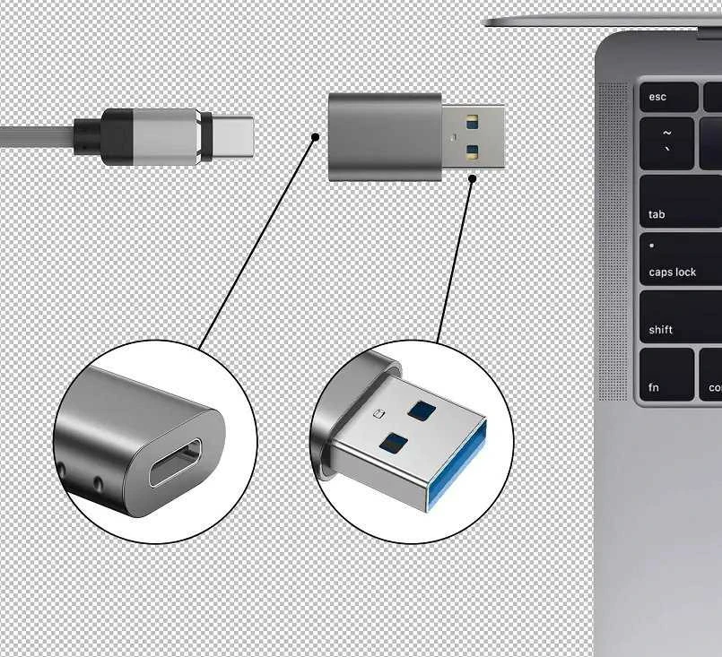 Adapteris USB Swissten 55500200 USB-A - USB-C Sidabrinė (55500200)