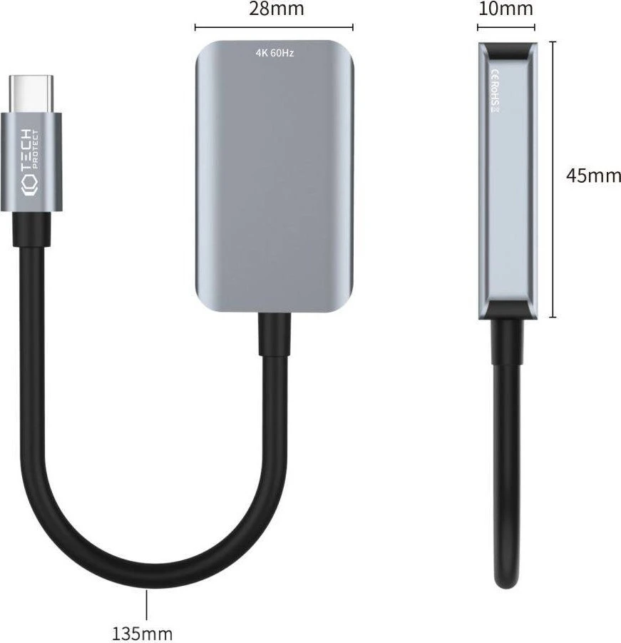 Adapteris USB-C į HDMI 4K Tech-Protect Ultraboost juodos spalvos