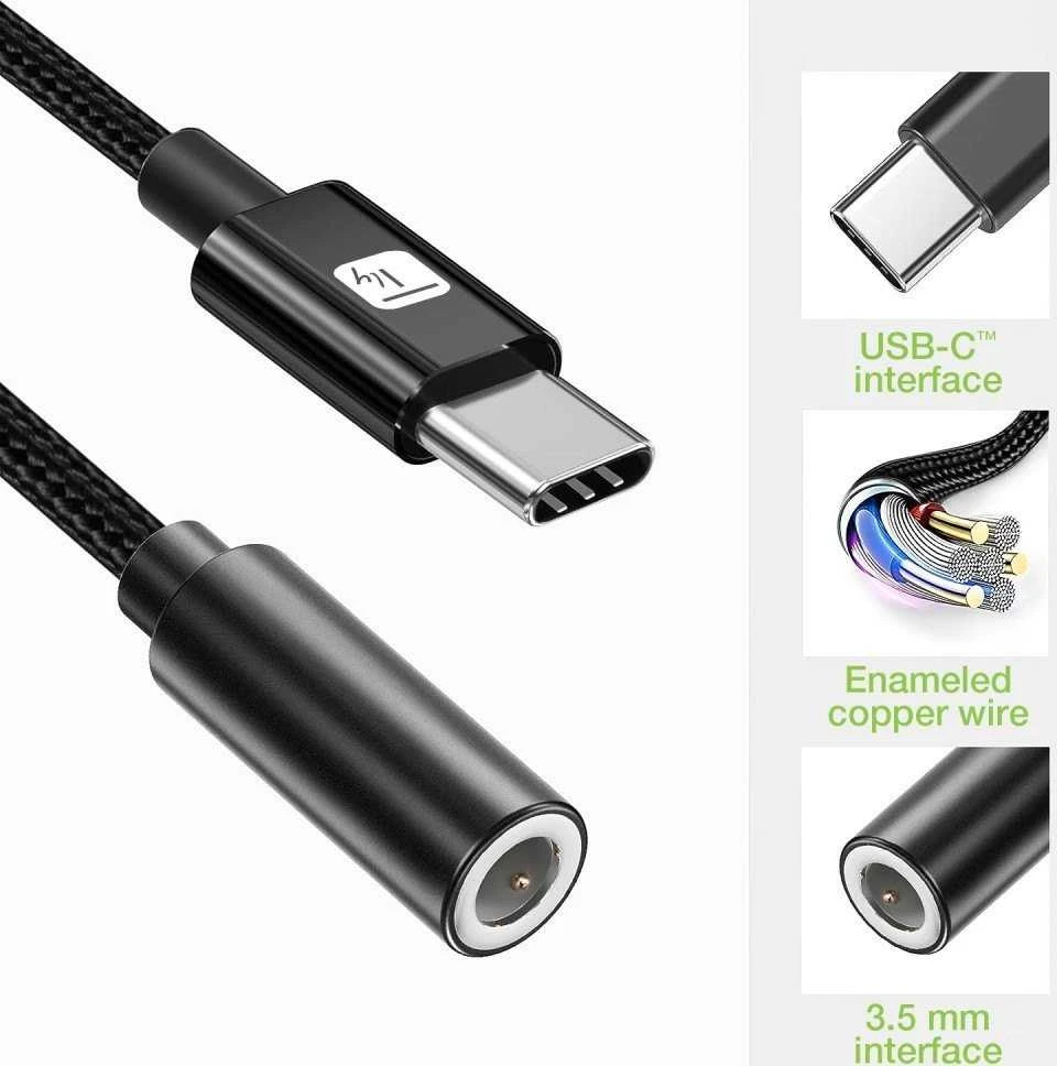 Techly USB-C į 3,5 mm adapteris su išplėstine technine schema
