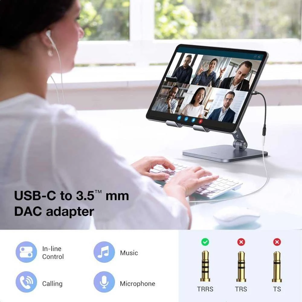 USB adapteris Techly USB-C - 3,5 mm lizdas Juodas (ICOC USBC-DAC24J)
