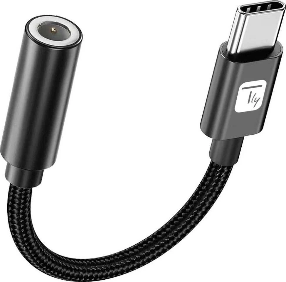 USB-C į 3.5mm garso adapteris su pintu laidu