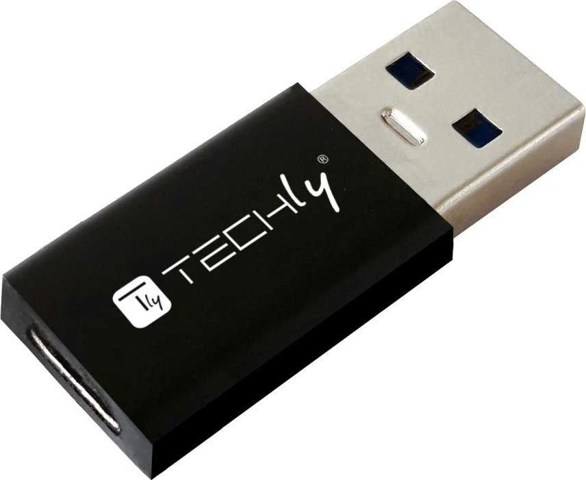Adapteris USB Techly USB-A - USB-C Juodas (IADAP-USB3-AFT)