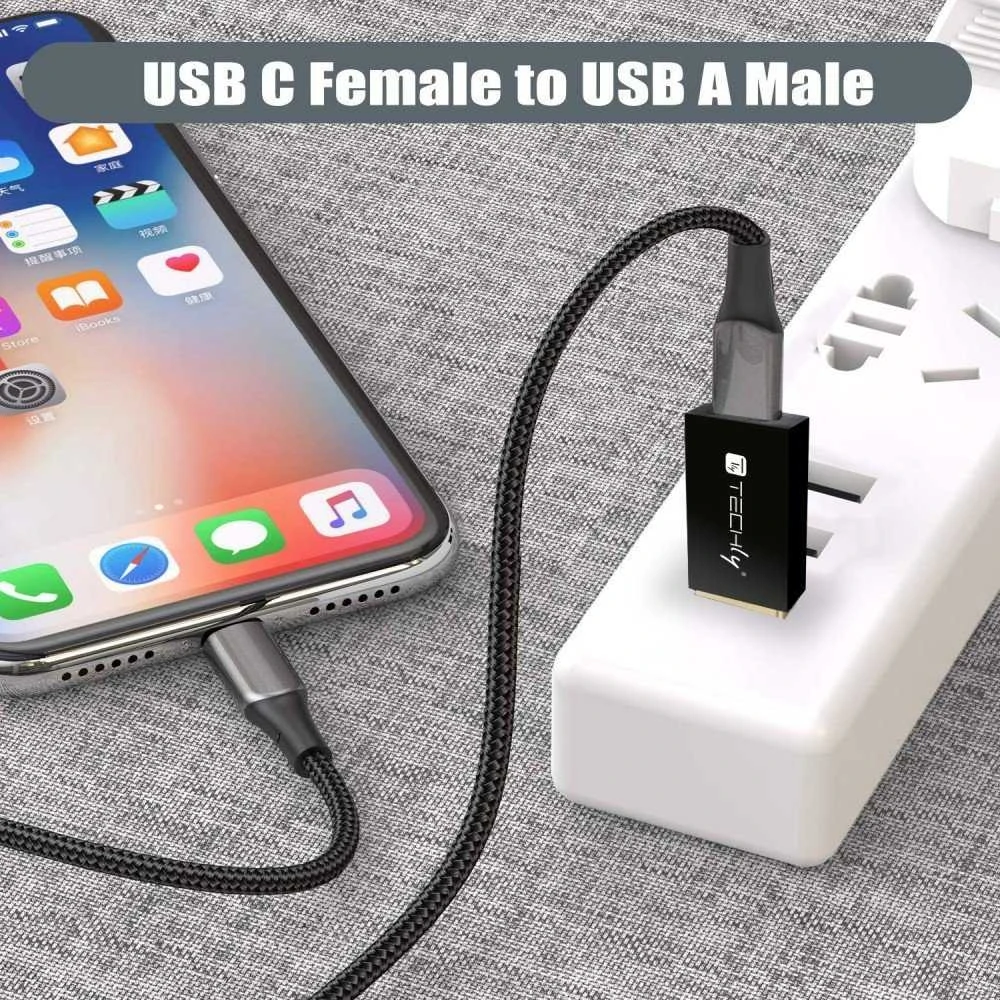 Adapteris USB Techly USB-A - USB-C Juodas (IADAP-USB3-AFT)