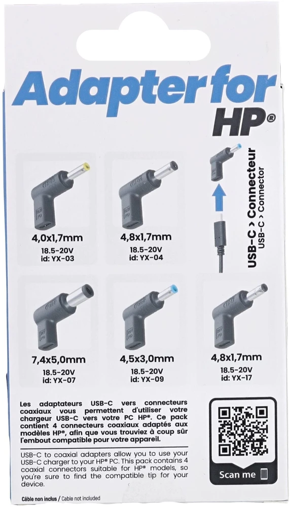 USB adapteris TnB USB-C PD adapterių rinkinys 5 viename, skirtas HP Yx-03 Yx-04 Yx-07 Yx-09 Yx-17 90 W / Chtiphp (SB12257)