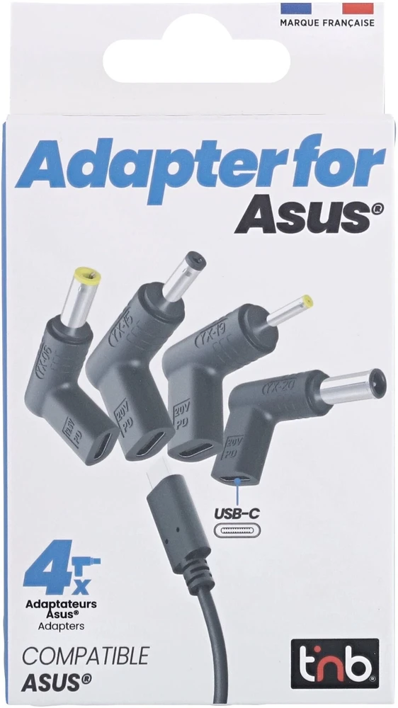 USB adapteris TnB USB-C Pd adapterių rinkinys 4x adapteris, skirtas Asus 90w Yx-20 Yx-19 Yx-15 Yx-06 / Chtipas (SB12256)