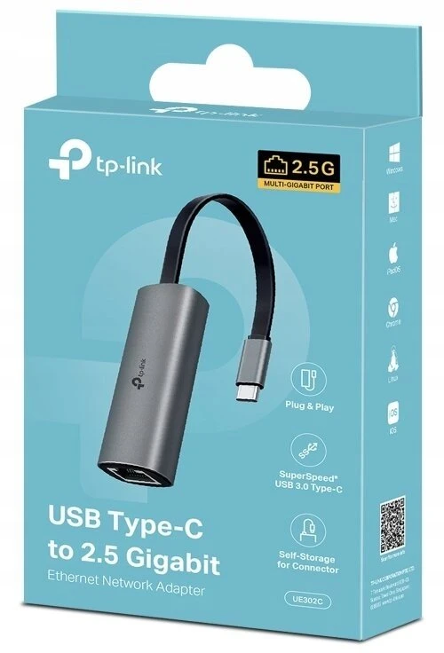 TP-Link USB-C į 2.5G Ethernet adapteris UE302C su pakuote