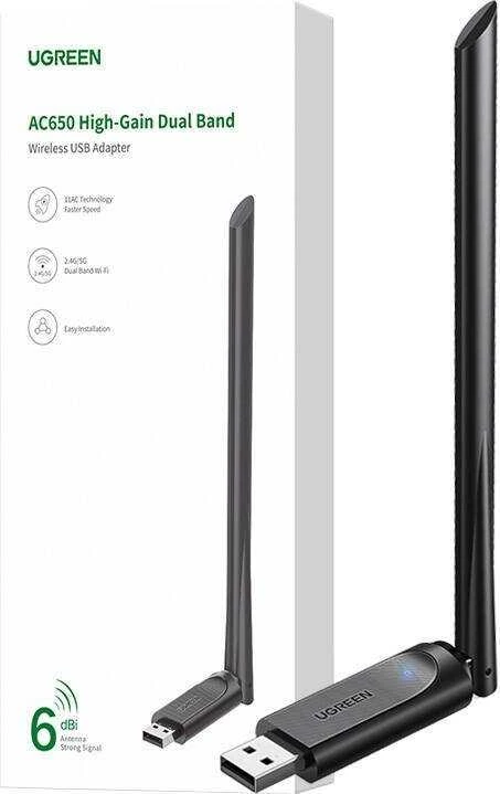 Adapteris USB / Zewnętrzna karta jungiama į tinklą UGREEN 90339 (juoda)