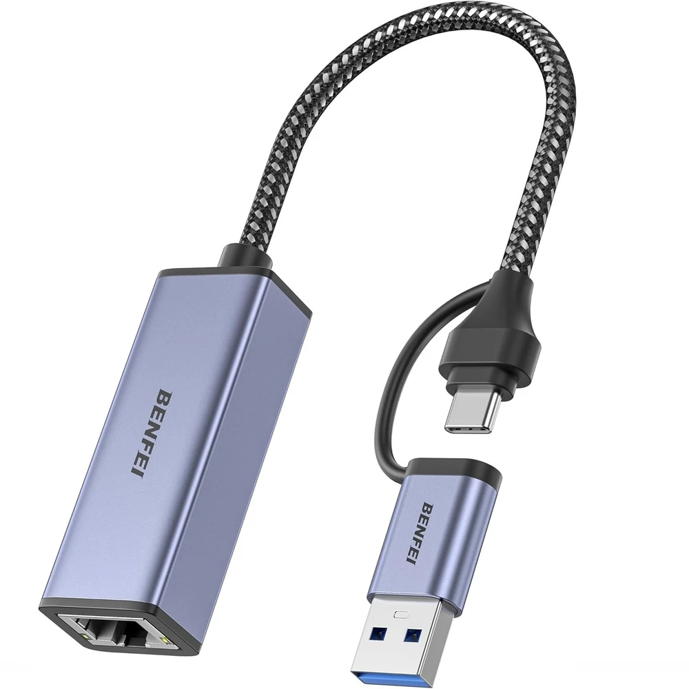 BENFEI adapteris USB A USB C į RJ45 USB 3.0 pilkas