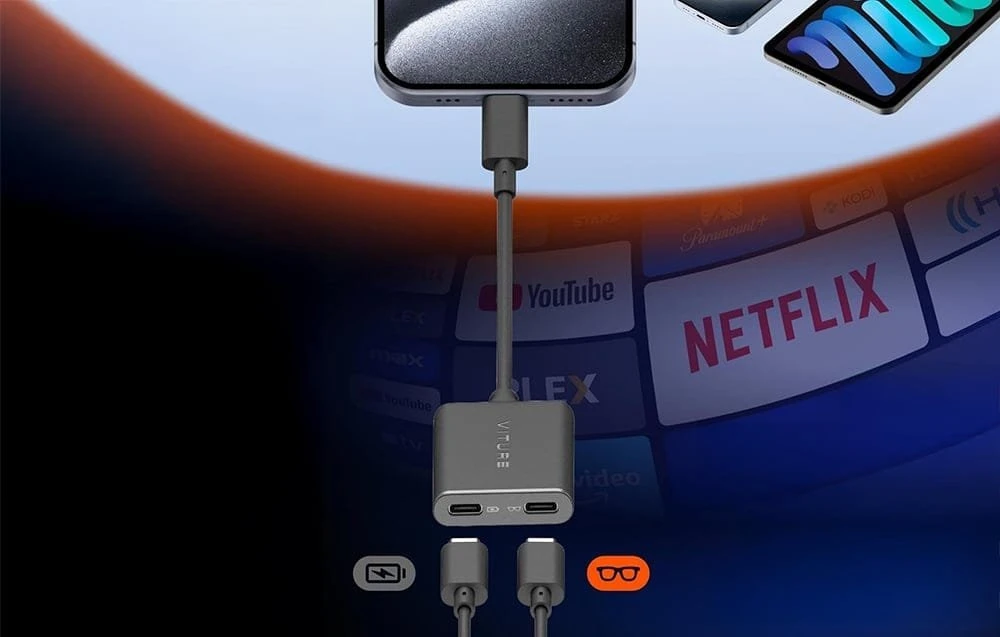 Adapteris Viture Pro USB-C XR, skirtas iPhone