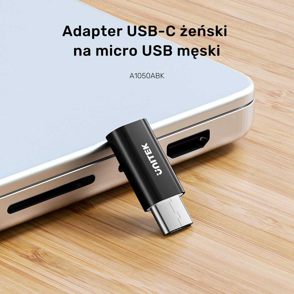 Unitek USB-C adapteris su mikro USB A1050ABK03