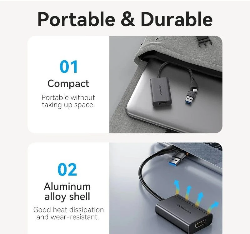 Įvesties/išvesties adapteris HDMI į USB-C/A/ACYHB VENTION