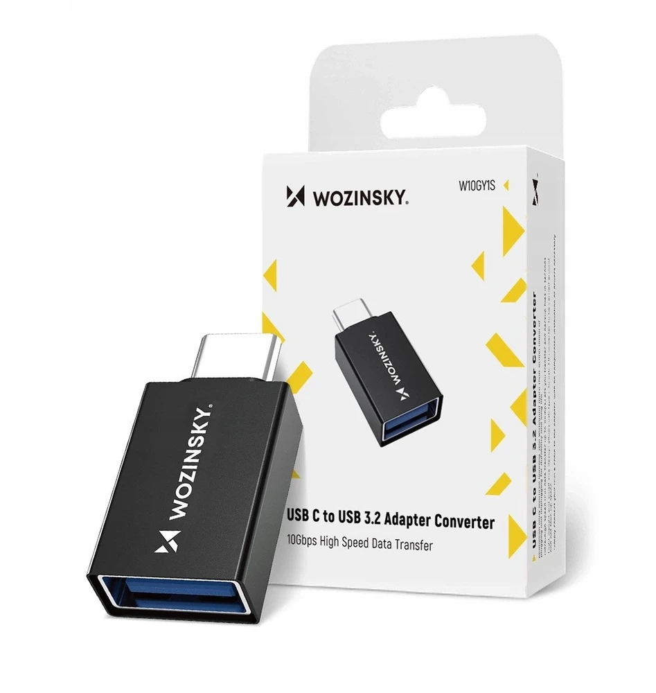 Wozinsky W10GY1S USB-C – USB-A 3.2 10Gb/s Adapteris – juodos spalvos