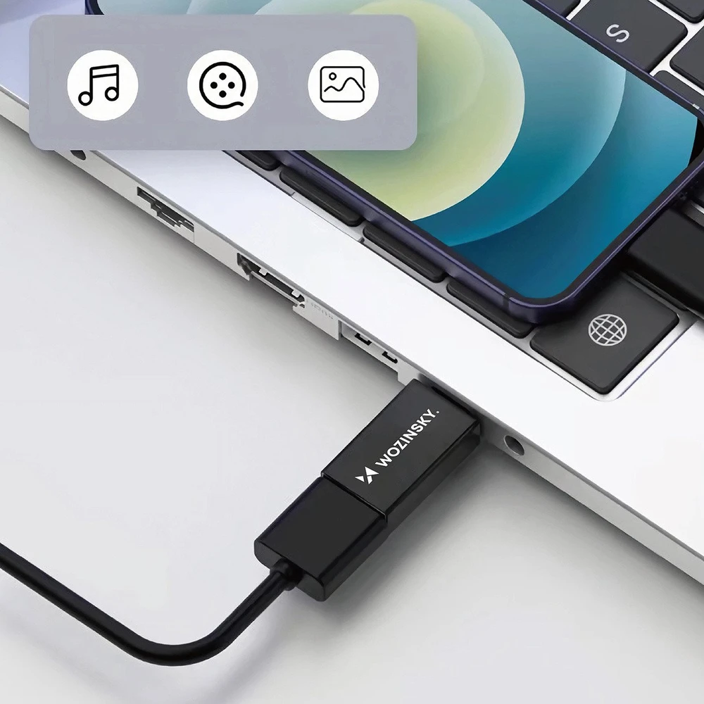 Wozinsky W10GY1S USB-C – USB-A 3.2 10Gb/s Adapteris – juodos spalvos