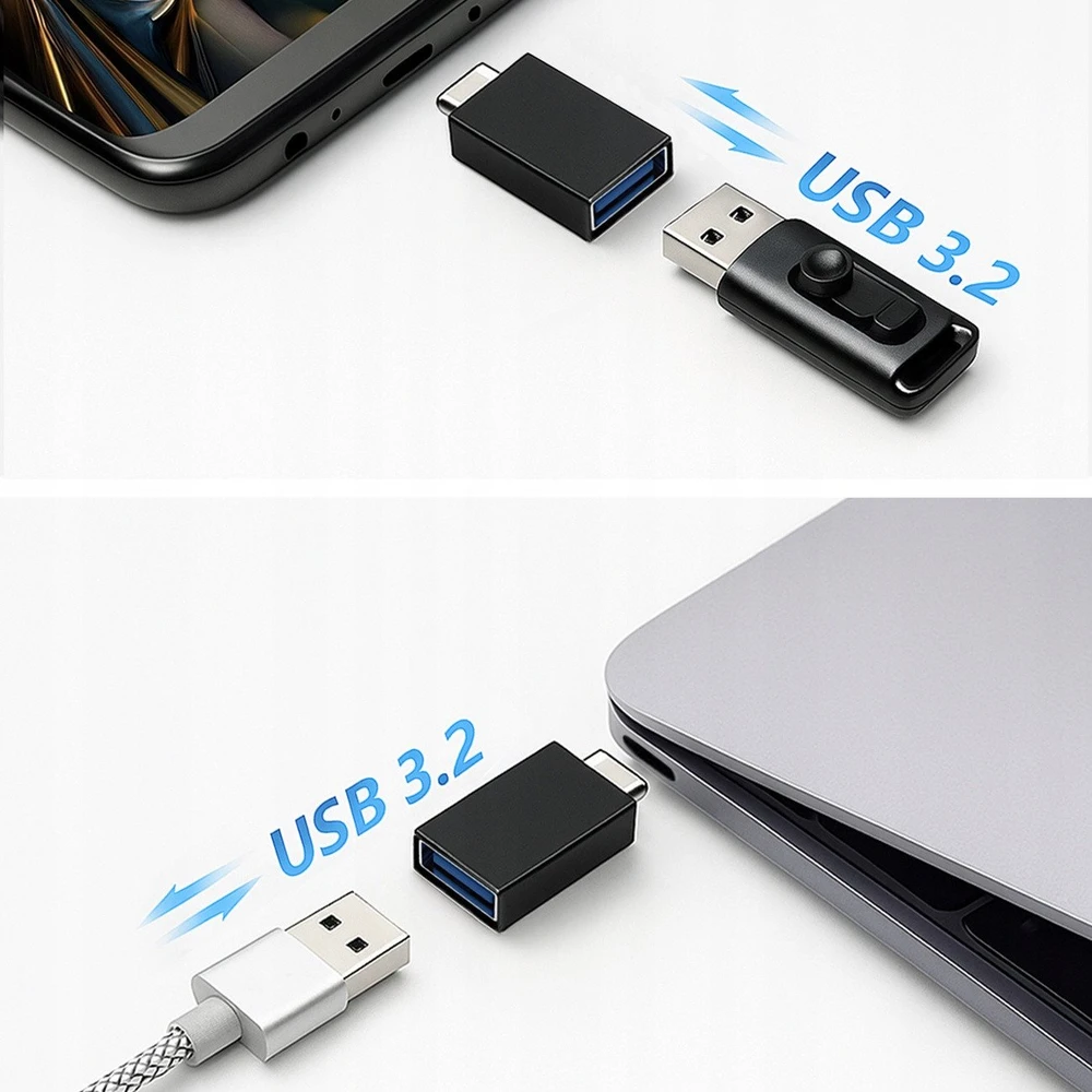 Wozinsky W10GY1S USB-C – USB-A 3.2 10Gb/s Adapteris – juodos spalvos