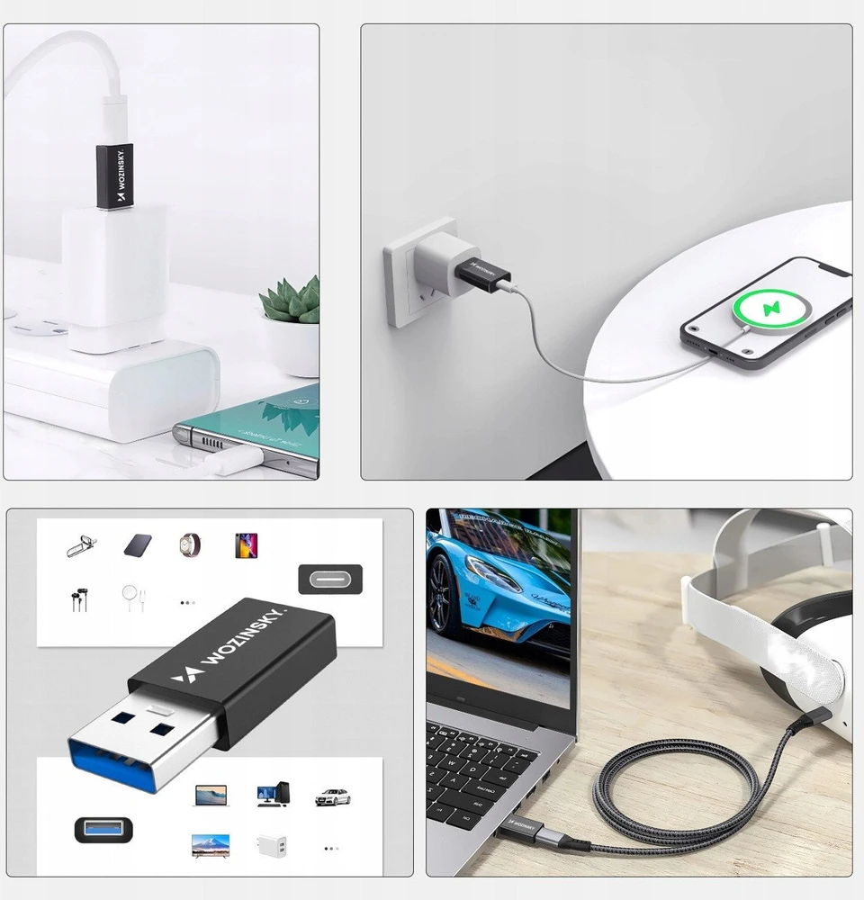 Wozinsky WAAC-01 USB-A - USB-C OTG Adapteris - Juodas