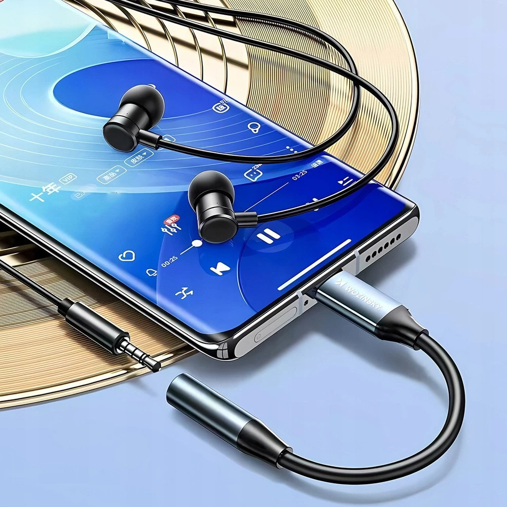 Wozinsky WACM-01 USB-C Adapteris - 3.5mm Mini Jack - Juodas