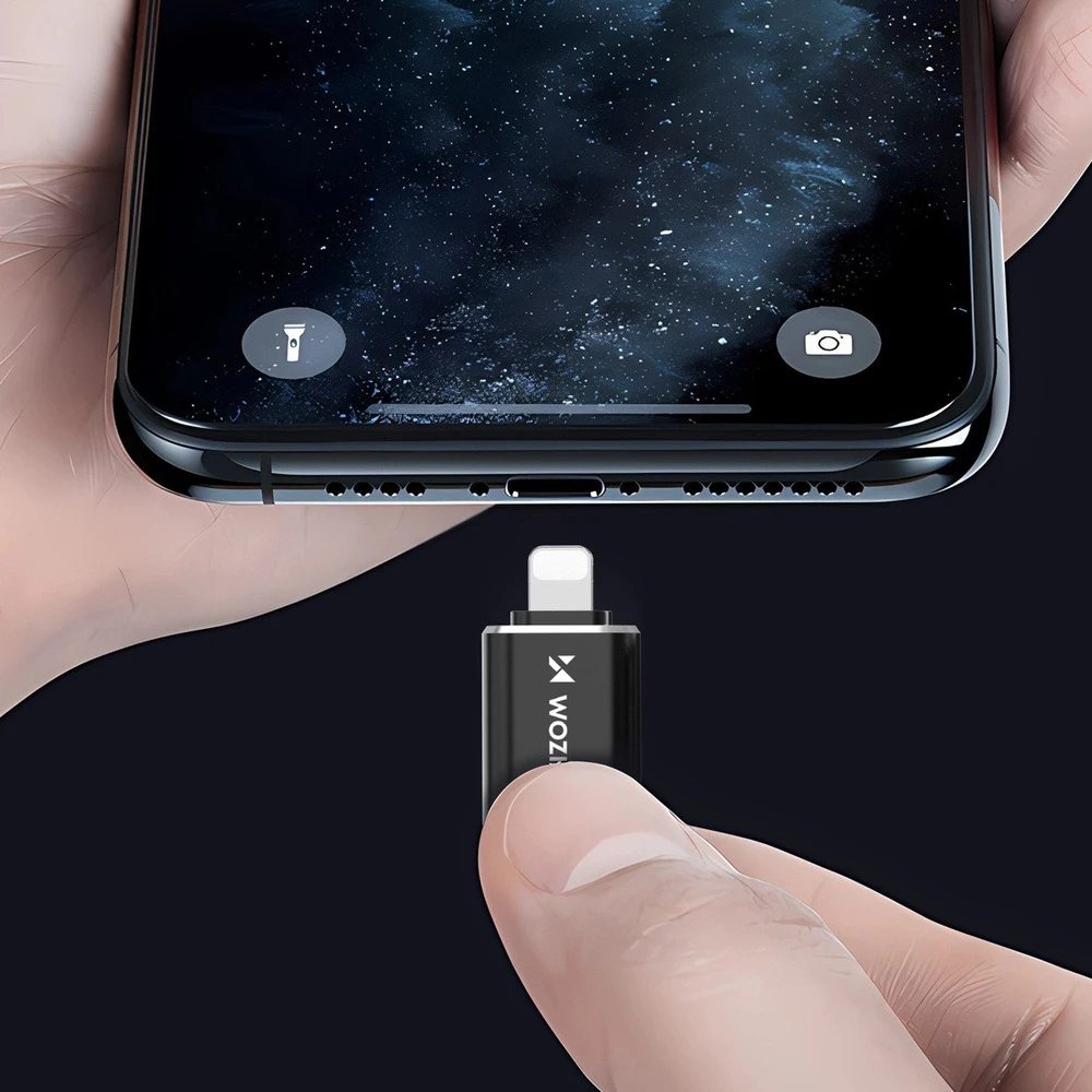 Wozinsky WALC-01 Lightning į USB-C adapteris - Juodas