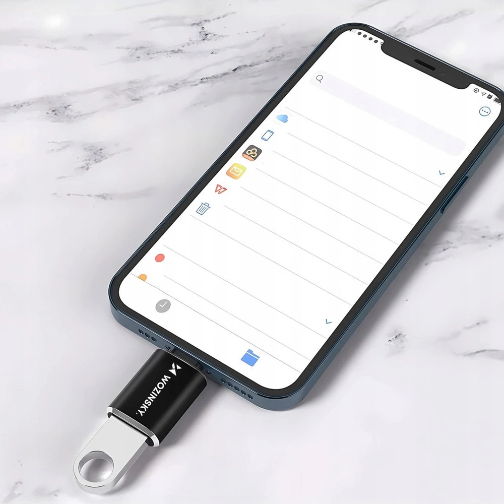 Wozinsky WALA-01 „Lightning“ į USB-A OTG adapteris – juodas