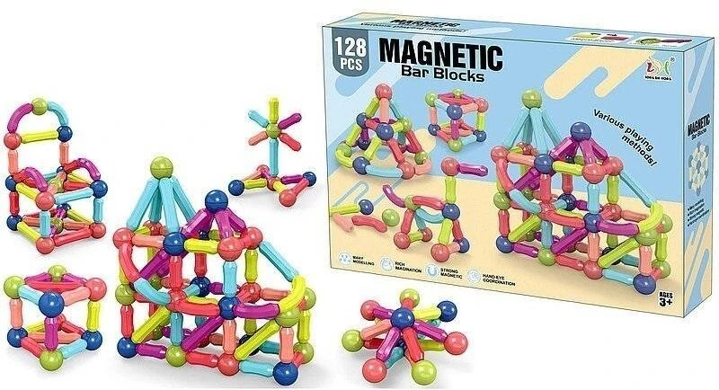 Adar 3D magnetiniai blokeliai 128 vnt.