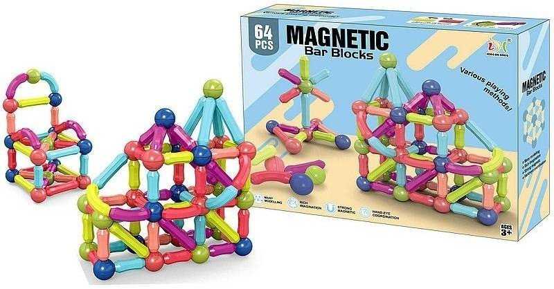 Adar 3D magnetiniai blokeliai 64 vnt.