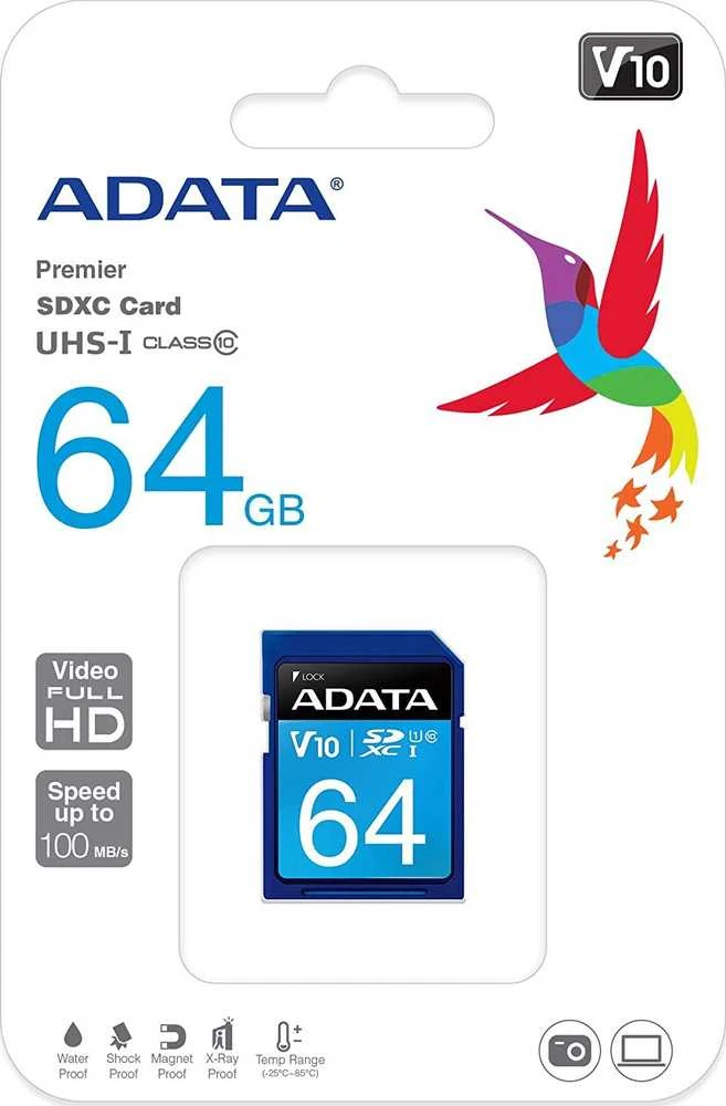 Atminties kortelė Adata Premier SDXC UHS-I U1 64GB