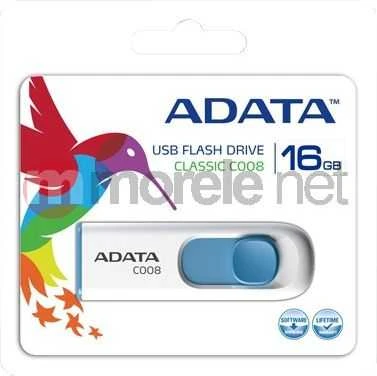 Ištraukiamas atmintukas Adata C008 16GB Baltas/mėlynas