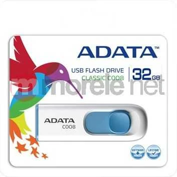 Ištraukiamas atmintukas Adata C008 32GB Baltas/mėlynas