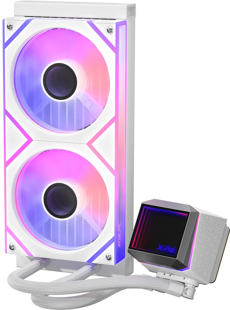 Adata Xpg WAK XPG LEVANTE II 240 (2*120 mm ARGB ventiliatorius) balta mažmeninė prekyba