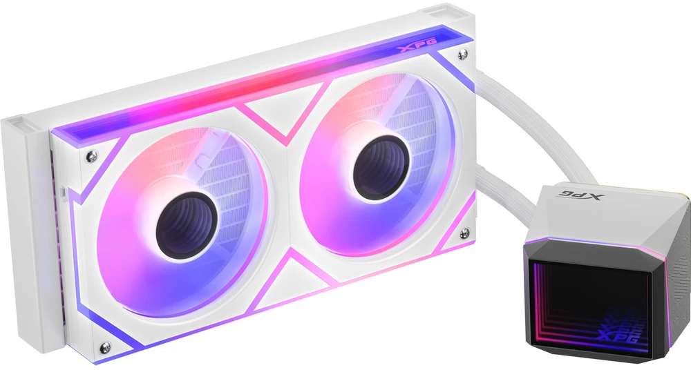 Adata Xpg WAK XPG LEVANTE II 240 (2*120 mm ARGB ventiliatorius) balta mažmeninė prekyba