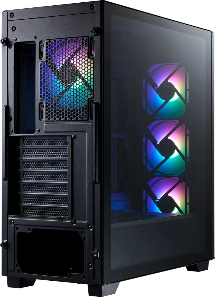ADATA XPG LANDER 500 korpusas, vidutinio dydžio bokštas, be maitinimo bloko, 4x 120 mm ARGB ventiliatoriai, juodas