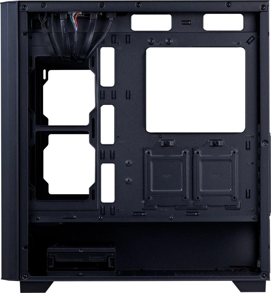 ADATA XPG LANDER 501 korpusas, vidutinio dydžio bokštas, be maitinimo bloko, 4x 120 mm ARGB ventiliatoriai, juodas