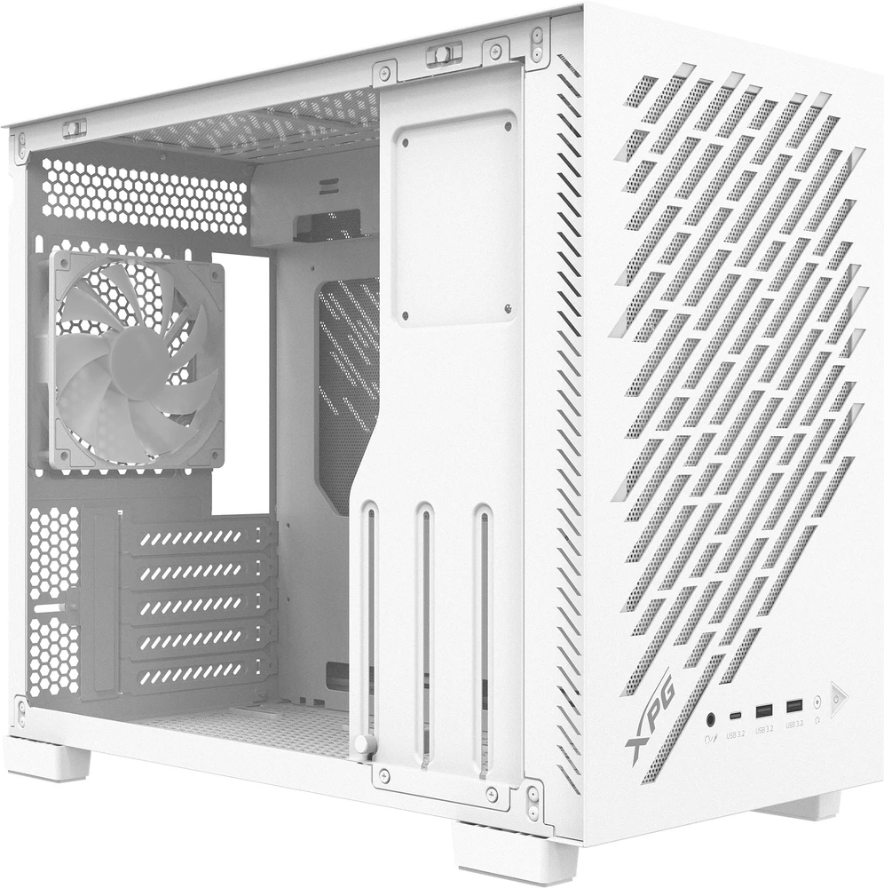 Adata Xpg „XPG VALOR AIR NANO“ (ITX) „Midi Tower“ baltas mažmeninės prekybos produktas