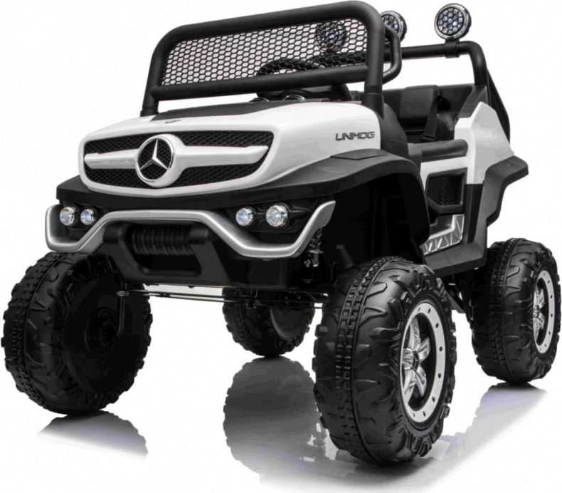Ramiz Elektromobilis Mercedes Benz Unimog 4x4, Baltas