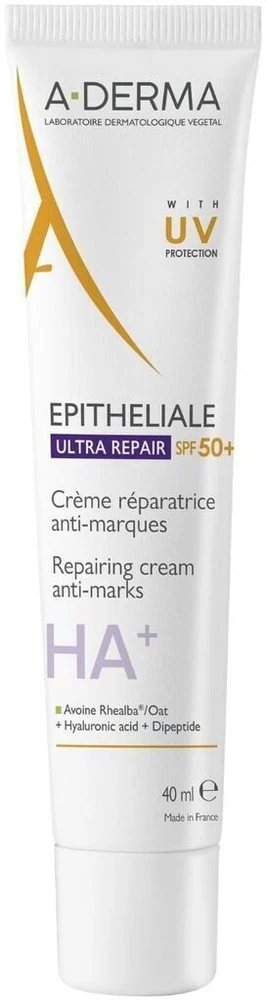 A-Derma Epitheliale Ultra Repair kasdienis kremas kūnui SPF 50+, 40 ml