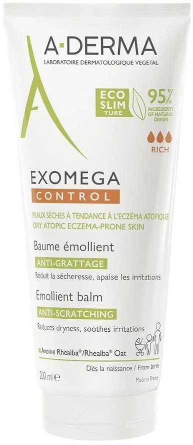 A-Derma Exomega Control Emollient Balm balzamas sausai ir jautriai odai, 200 ml