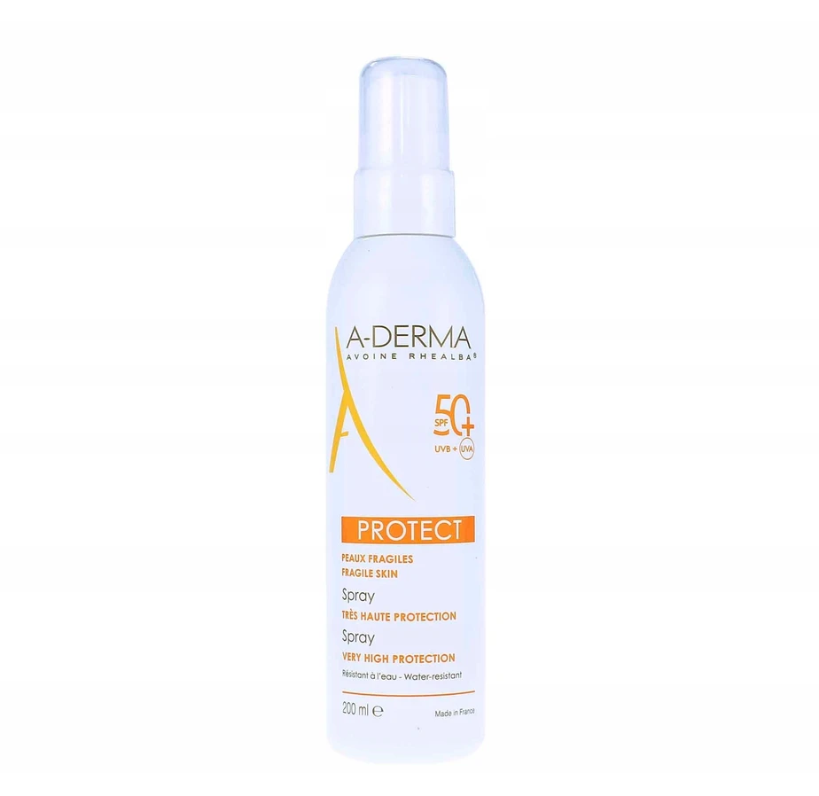 A Derma "Aderma Protect Purškiklis" labai aukštos apsaugos nuo saulės purškalas SPF 50+ 200ml